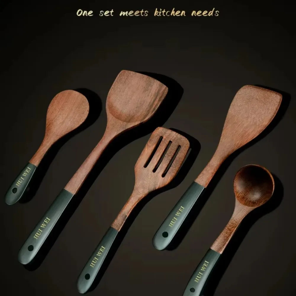 Natural Wooden Spatula Set, Non Stick Pan Special Wooden Spatula, Heat-Resistant Wooden Spatula, Wooden Spoon And Other Cooking