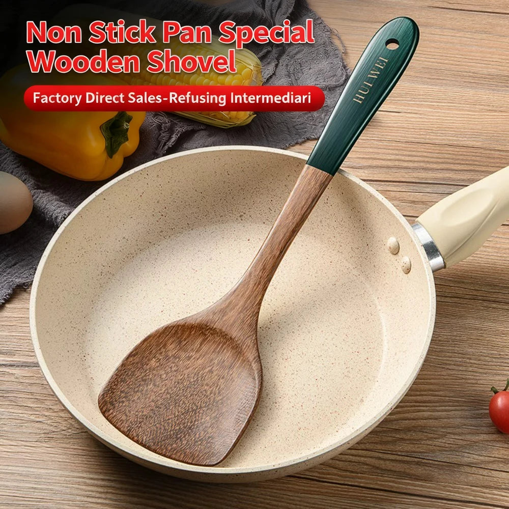 Natural Wooden Spatula Set, Non Stick Pan Special Wooden Spatula, Heat-Resistant Wooden Spatula, Wooden Spoon And Other Cooking