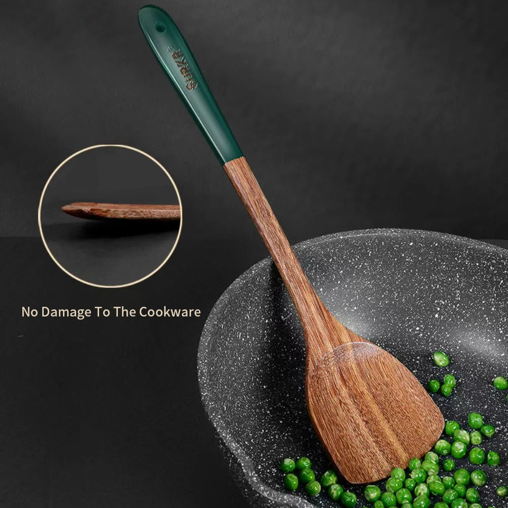 Natural Wooden Spatula Set, Non Stick Pan Special Wooden Spatula, Heat-Resistant Wooden Spatula, Wooden Spoon And Other Cooking
