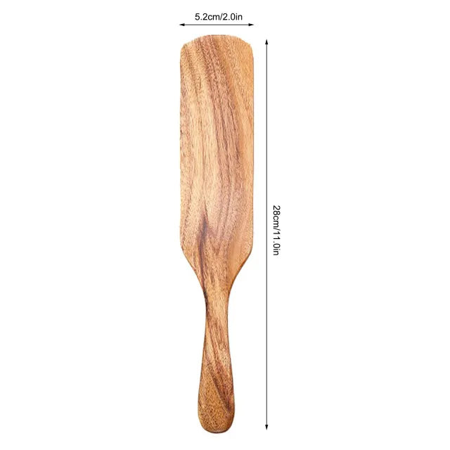 1-5pcs Slotted Spurtle Spatula Sets for Stirring  Natural Teak Kitchen Utensil Set Heat Resistant Non Stick Wood Cookware