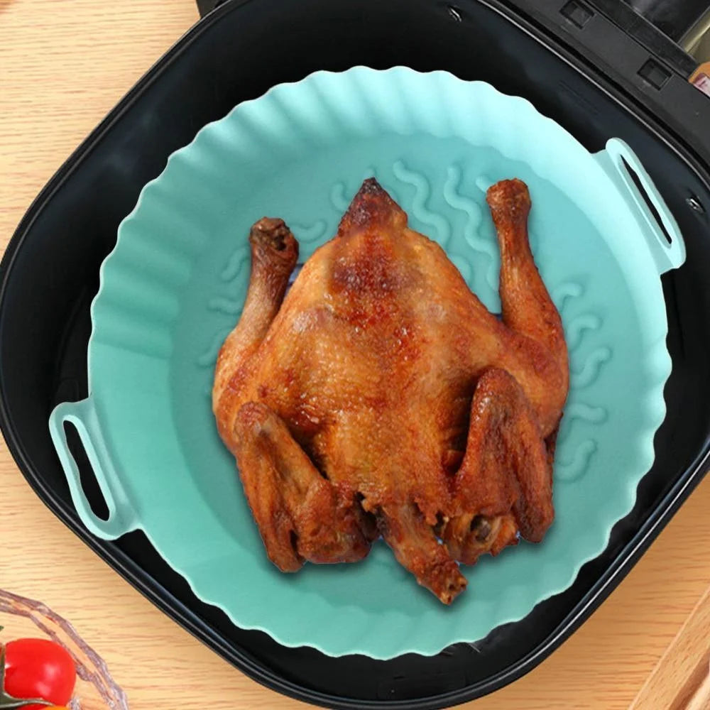 Reusable Silicone Air Fryer Liners – Non-Stick Food Safe Basket Insert for Air Fryers, Baking & Cooking