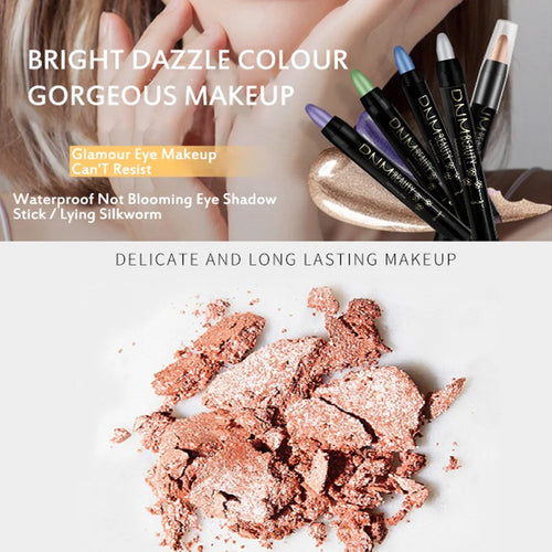 16 color Eyeshadow pen eye shadow stick eye palette Pearlescent lying silkworm pen Pearlescent highlight pen summer outdoor trav