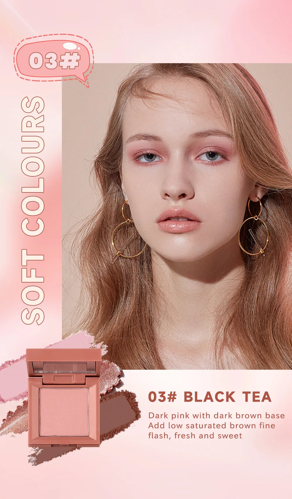 1 piece, three in one eye shadow palette, portable makeup, matte and shiny finish, multi-functional neutral tone, easy to mix
