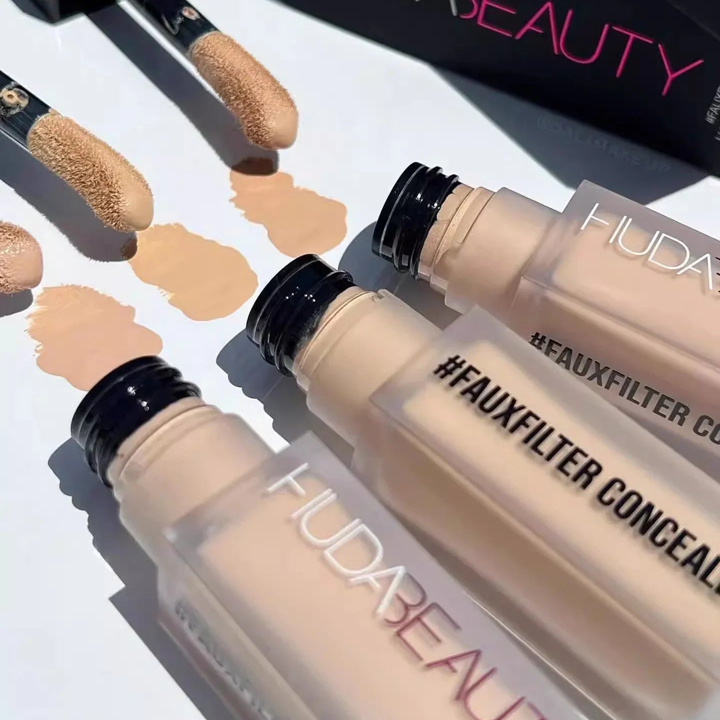 HUDA BEAUTY Faux Filter Luminous Matte Eye Concealer Moisturizing Long Lasting Lightweight Foundation Makeup Liquid Foundation