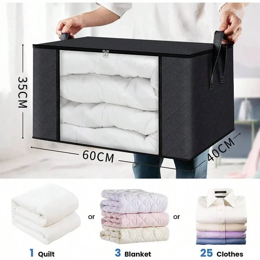 Foldable Fabric Storage Boxes Rectangle Multipurpose Organizer Bins Closet Non-Waterproof Blanket and Clothes Store Bags