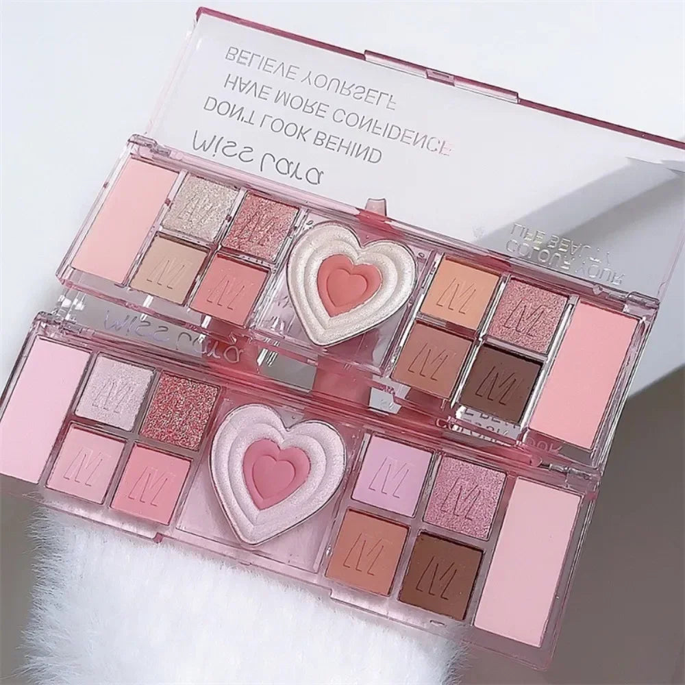 12 Colors Pink Eyeshadow Palette Natural Cool Tone Low Saturation Matte Eye Shadow Pallet Brown Korean Makeup Cosmetic New