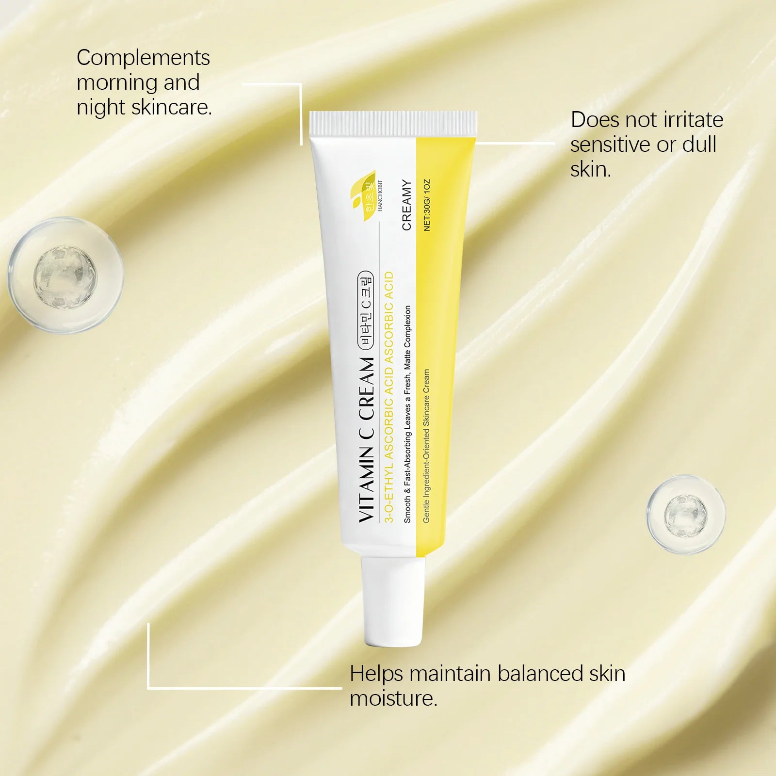 Vitamin C Nourishing Face Cream - Gentle Hydrating, Fast-Absorbing, Lightweight Skin-Softening Daily Moisturizer