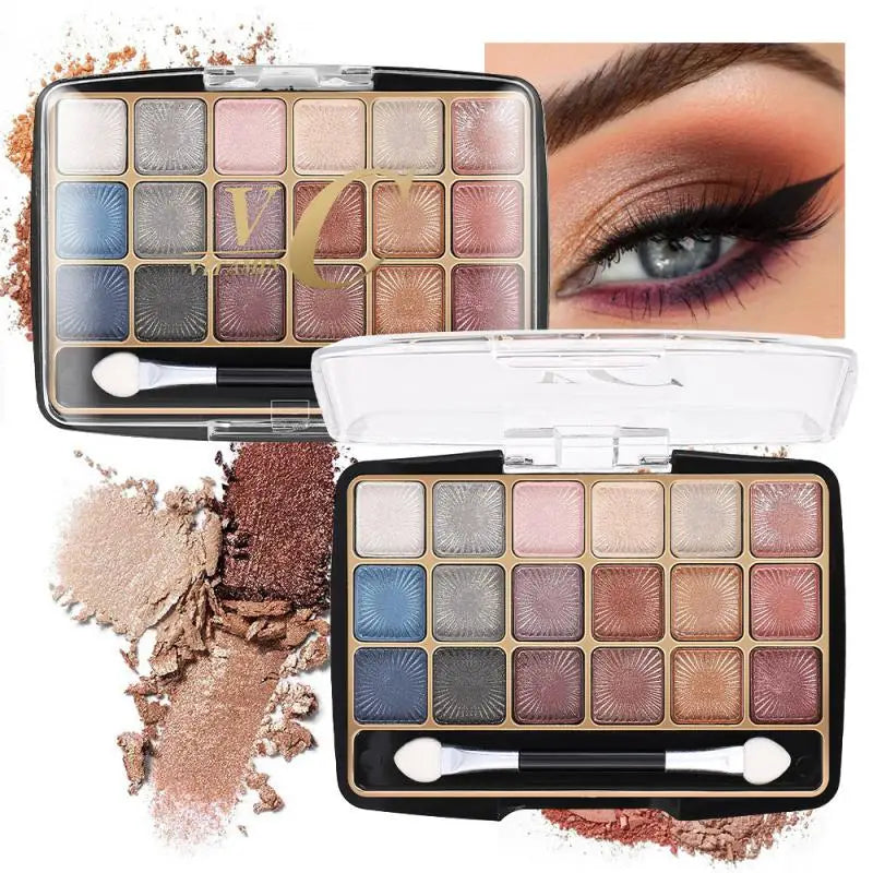 18 Color Eye Shadows Palette Glitter Pearlescent Matte Lasting Eye Makeup Waterproof and Sweat-proof Eye Shadows Sombras De Ojos