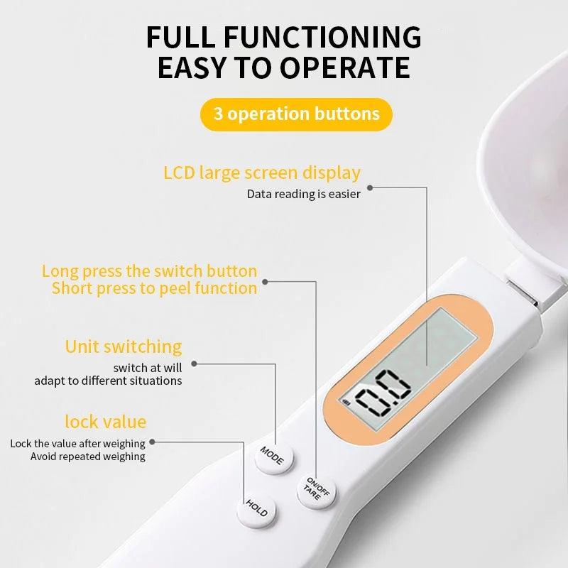 Digital Mini Spoon Scale – LCD Kitchen Scale 0.1g–500g for Coffee, Flour & Spices