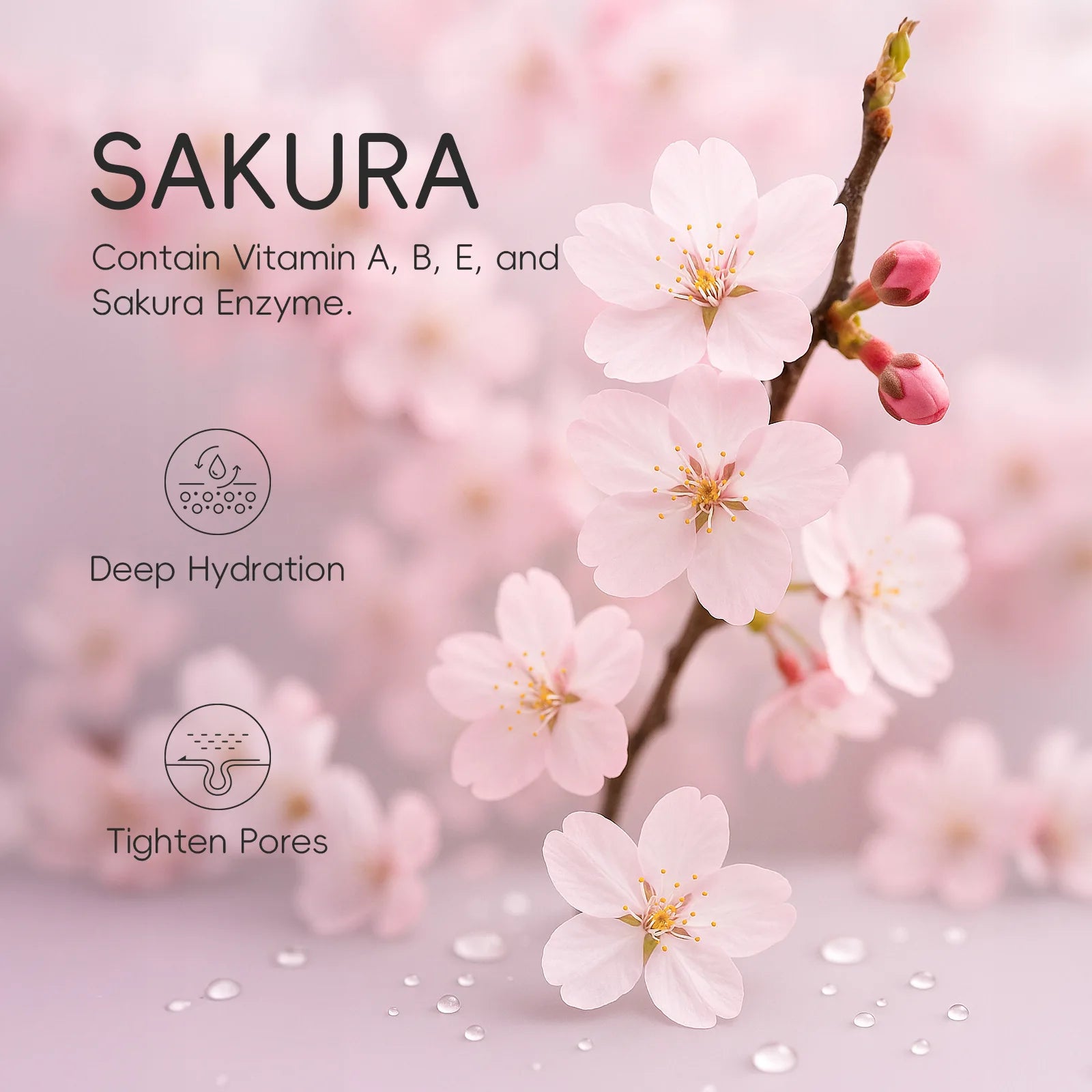 LAIKOU Sakura Eye Serum Roller Massage Hyaluronic Acid Skin Care Eye Bags Cream Moisturizing Dark Circles 15ml
