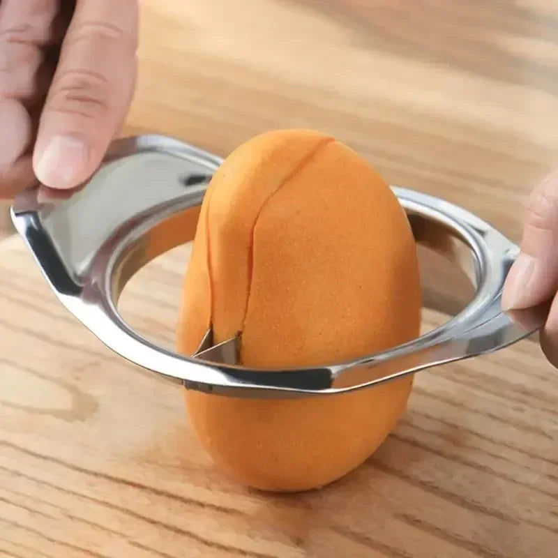 Stainless Steel Mango Slicer & Fruit Cutter – Corer, Peeler & Splitter Kitchen Gadget