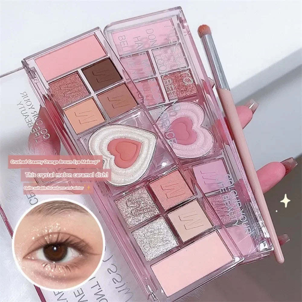 12 Colors Pink Eyeshadow Palette Natural Cool Tone Low Saturation Matte Eye Shadow Pallet Brown Korean Makeup Cosmetic New