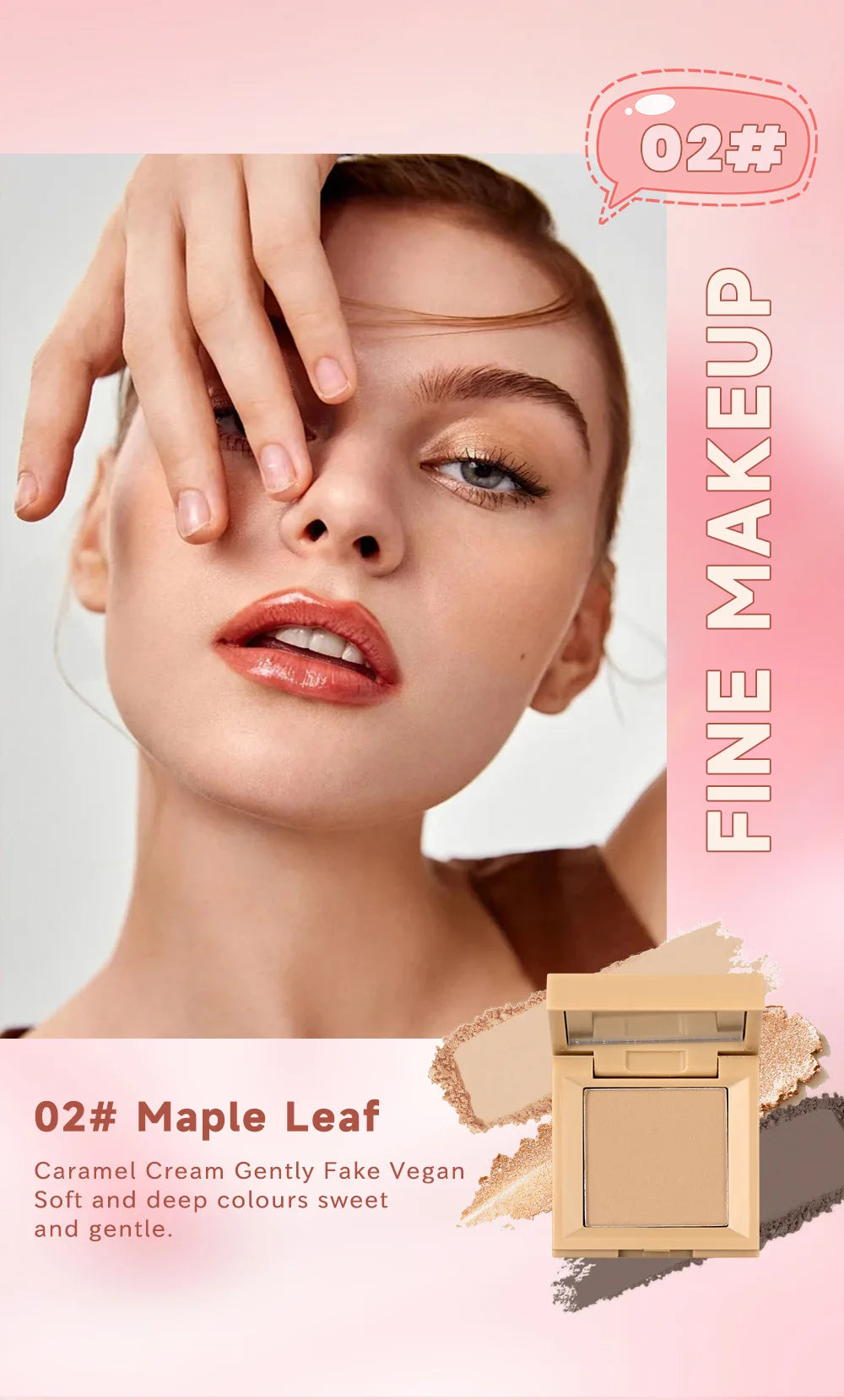1 piece, three in one eye shadow palette, portable makeup, matte and shiny finish, multi-functional neutral tone, easy to mix