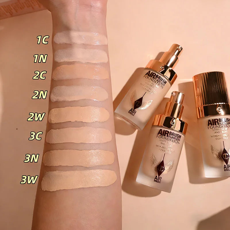 CT Liquid Foundation Lightweight watery texture Concealer Blend Oil Skin Lasting Oil Control Base Makeup Natural Face Cosmetics