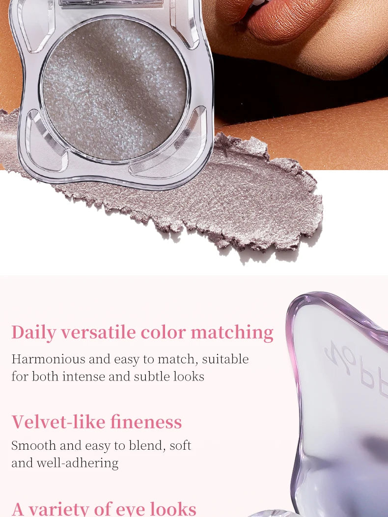 Monochrome Eye Shadow Palette - Sparkly Eye Glitter Makeup, Matte & Shimmer, Long-Lasting, Waterproof, Smudge-Free, High-Pigment