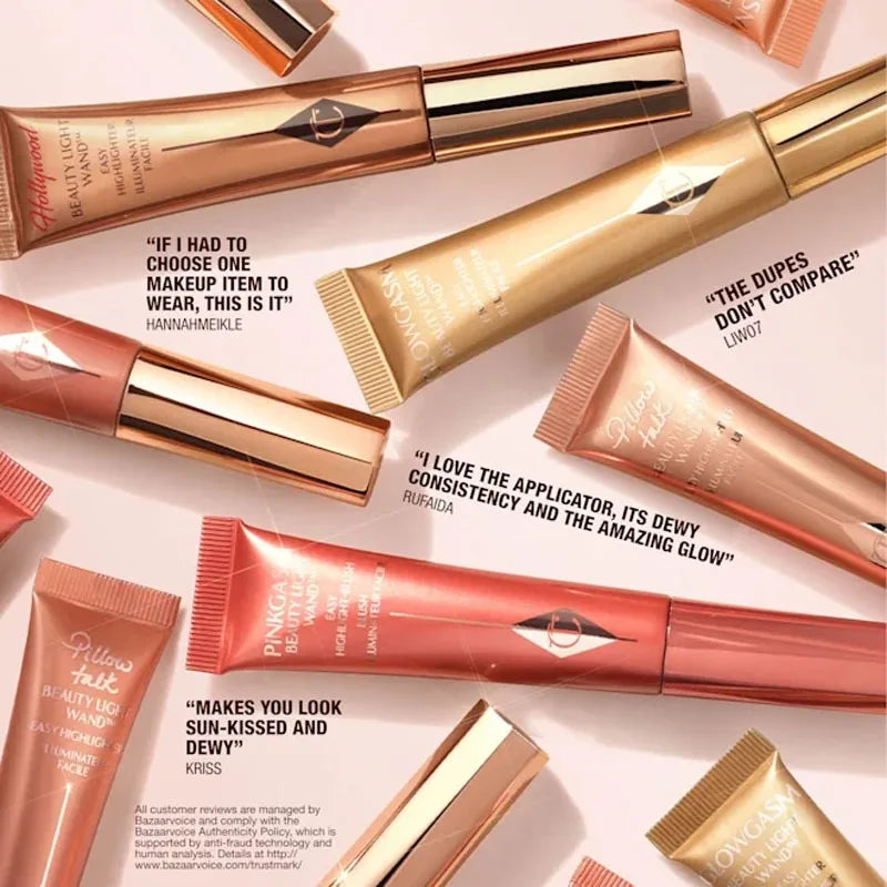 Charlotte Tilbury Beauty Magic Serum Hydrate Brighten Pre Makeup Highlighter Liquid Highlight Air Cushion Pen Gold Tube Lipstick