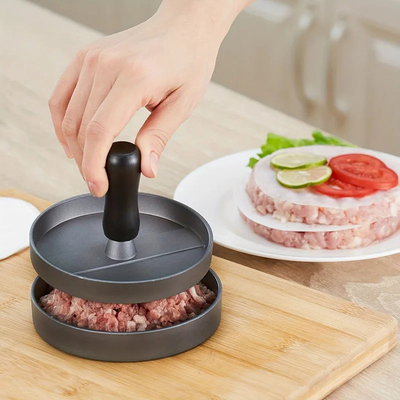 Circular Burger Mold Burger Press Non-stick Meat Pie Machine Home Food Mold kit Small Tool with 100 Meat Pie Paper