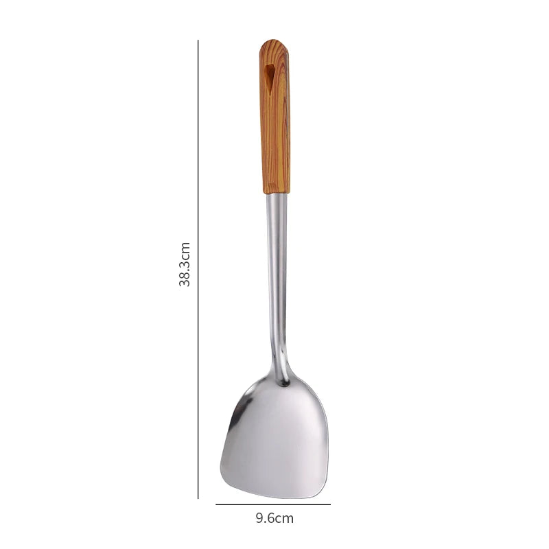 Stainless Steel Spatula Spoon Wood Handle Cooking Shovel Ladle Kitchen Utensils Baking Cooking Tools Kitchenware Cookware