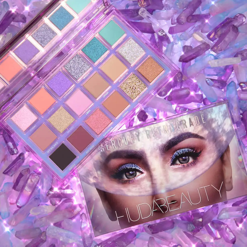 Eye Makeup Huda Charming Shimmer Eyeshadow Palette and Eyeliner Set MERCURY RETROGRADE PALETTE Matte Glitter Eye Shadow Powder