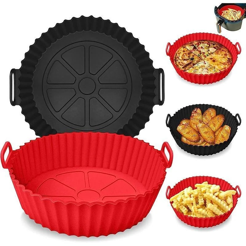 Reusable Silicone Air Fryer Liners – Non-Stick Food Safe Basket Insert for Air Fryers, Baking & Cooking