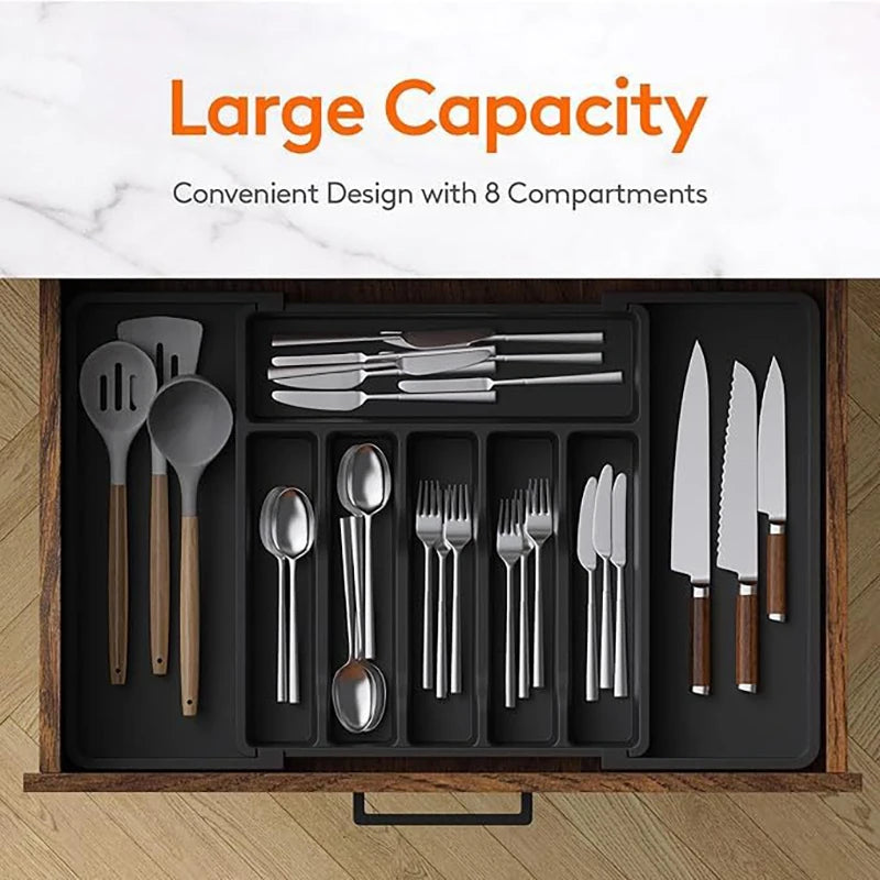 Silverware Organizer Expandable Kitchen Drawer Organizer Adjustable Utensil Organizer Cutlery Drawer Organizer for Forks Knives