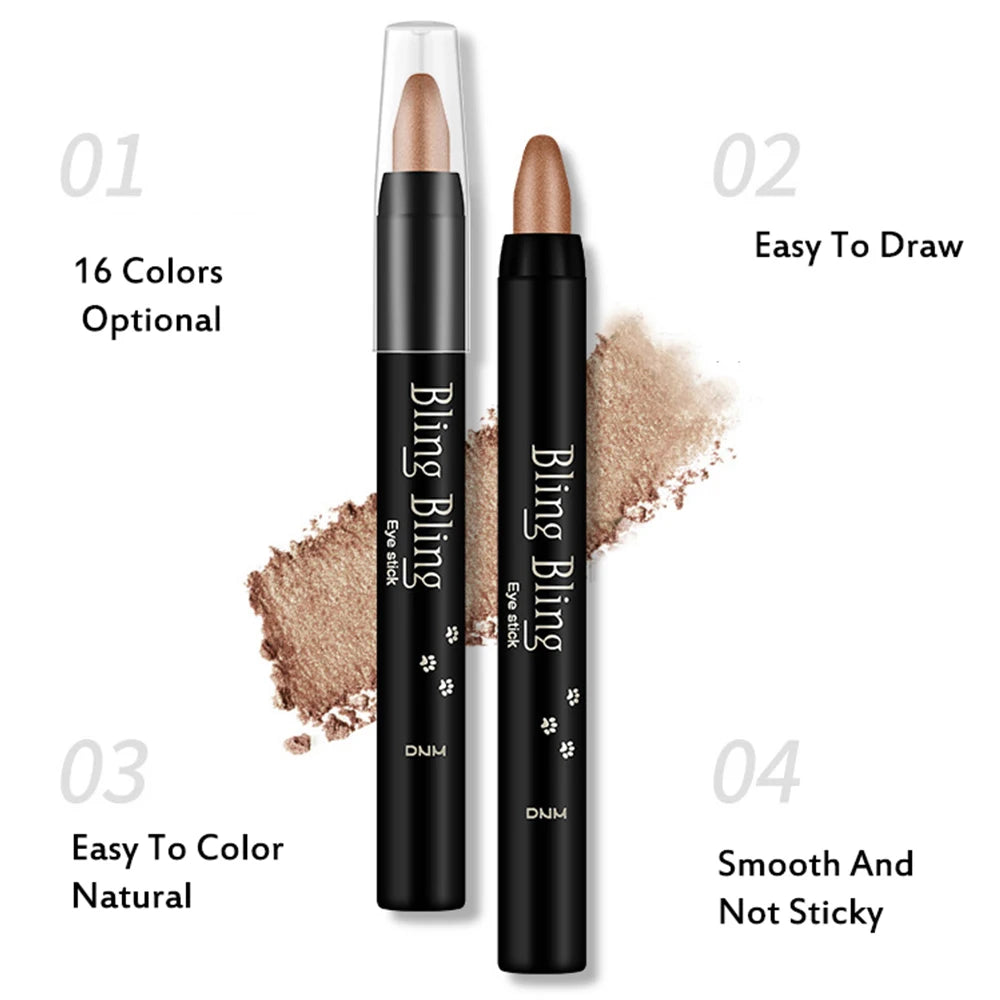 16 color Eyeshadow pen eye shadow stick eye palette Pearlescent lying silkworm pen Pearlescent highlight pen summer outdoor trav