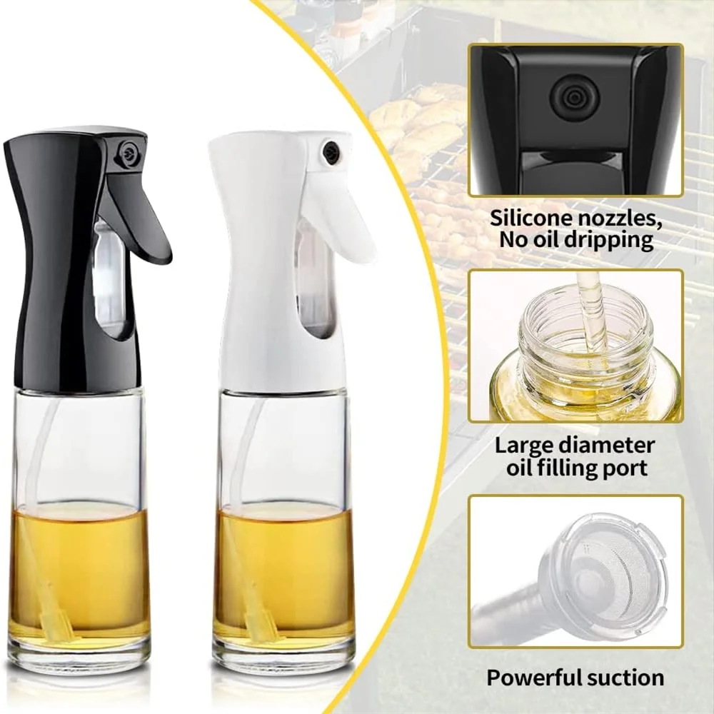 Oil Spray Bottle for Cooking | 200ml 300ml 500ml | Air Fryer, BBQ & Baking