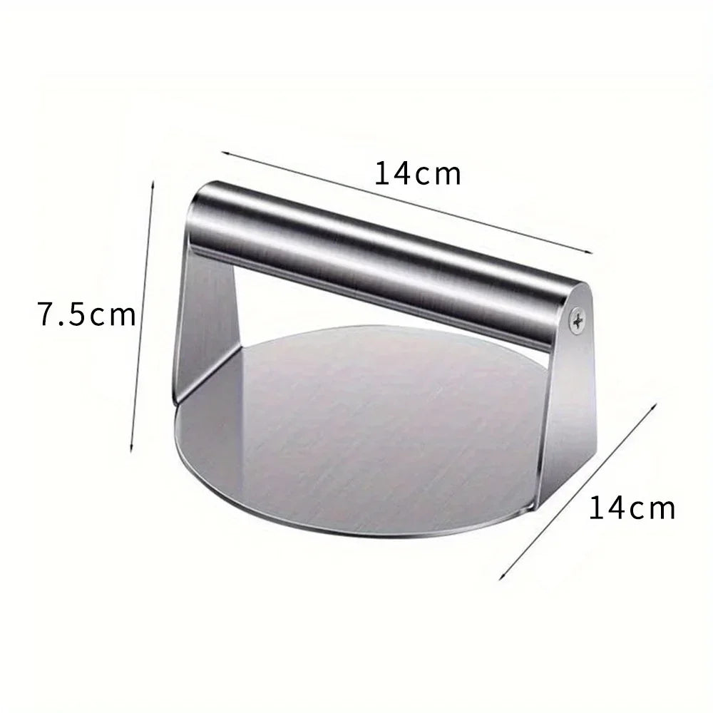 Stainless Steel Smash Burger Press Hamburger Patties Meat Masher Circular Meat Press Mold for Deli Meats Kitchen Accessories