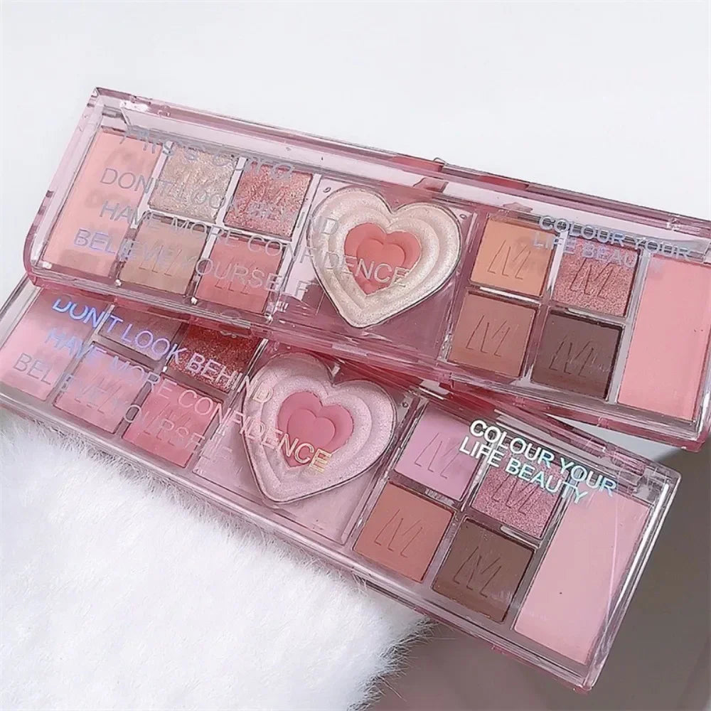 12 Colors Pink Eyeshadow Palette Natural Cool Tone Low Saturation Matte Eye Shadow Pallet Brown Korean Makeup Cosmetic New