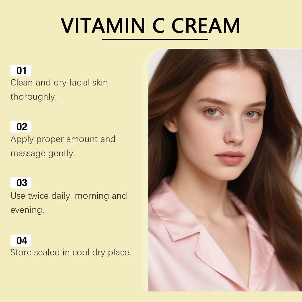 Vitamin C Nourishing Face Cream - Gentle Hydrating, Fast-Absorbing, Lightweight Skin-Softening Daily Moisturizer