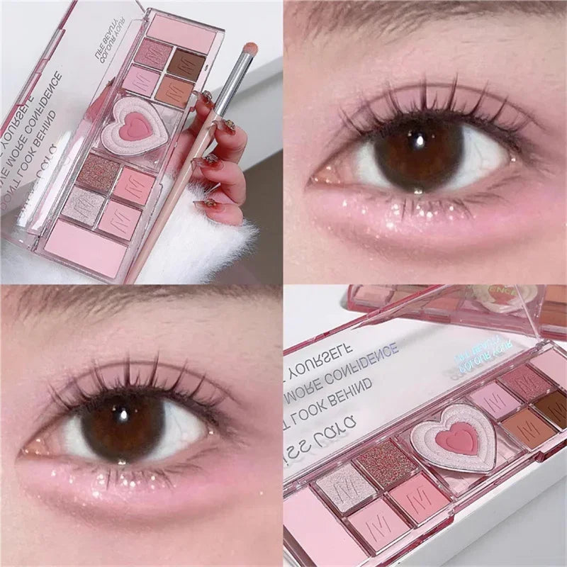 12 Colors Pink Eyeshadow Palette Natural Cool Tone Low Saturation Matte Eye Shadow Pallet Brown Korean Makeup Cosmetic New