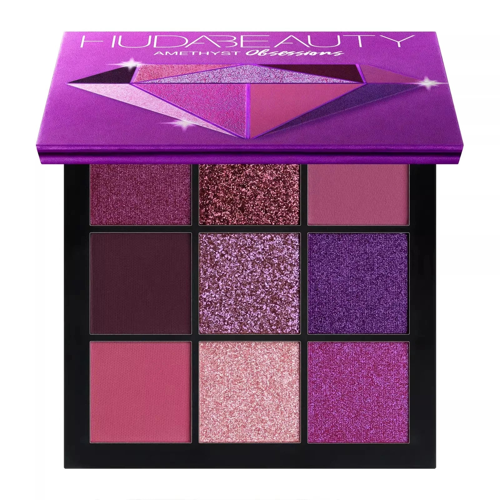 Huda Beauty 9 Color Palette Diamond Amethyst Ruby Red Gold Eye Shadow Pallete Matte Shimmer Eyeshadow Palette Glitter Makeup