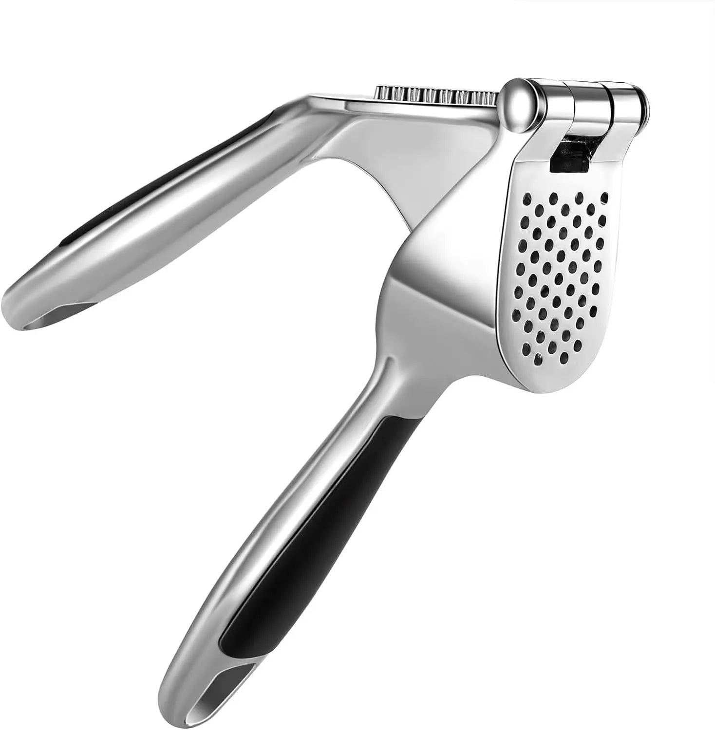 Zinc Alloy Garlic Press & Mincer – Ergonomic Soft Grip, Easy Squeeze & Clean