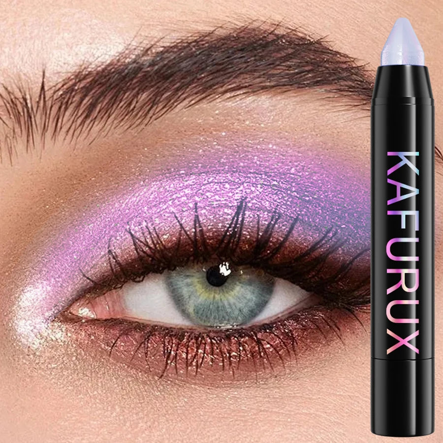 6 Colors Glitter Eye Shadow Stick Waterproof Non-smudging Pearl Shimmer Contouring Eye Korean Makeup Gifts High Pigment Brown