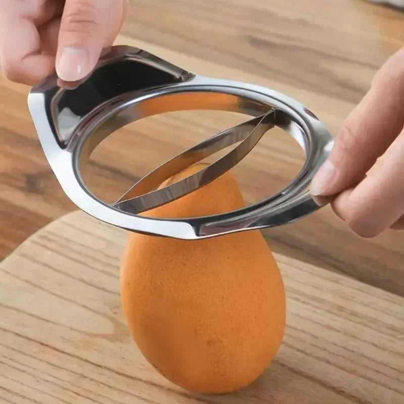 Stainless Steel Mango Slicer & Fruit Cutter – Corer, Peeler & Splitter Kitchen Gadget