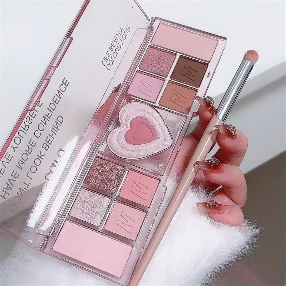 12 Colors Pink Eyeshadow Palette Natural Cool Tone Low Saturation Matte Eye Shadow Pallet Brown Korean Makeup Cosmetic New