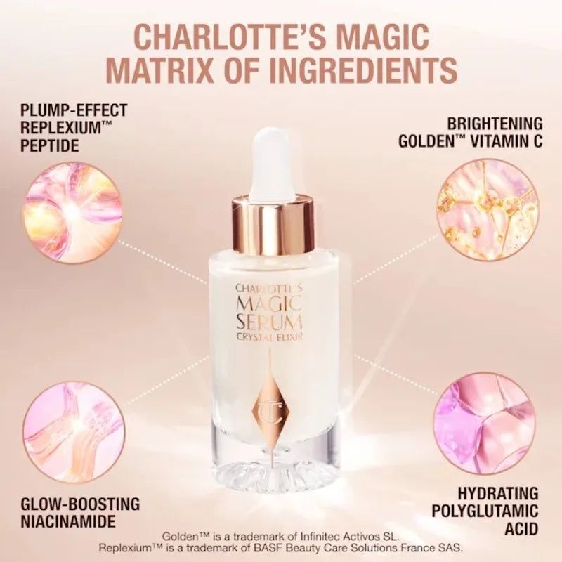 Charlotte Tilbury Beauty Magic Serum Hydrate Brighten Pre Makeup Highlighter Liquid Highlight Air Cushion Pen Gold Tube Lipstick