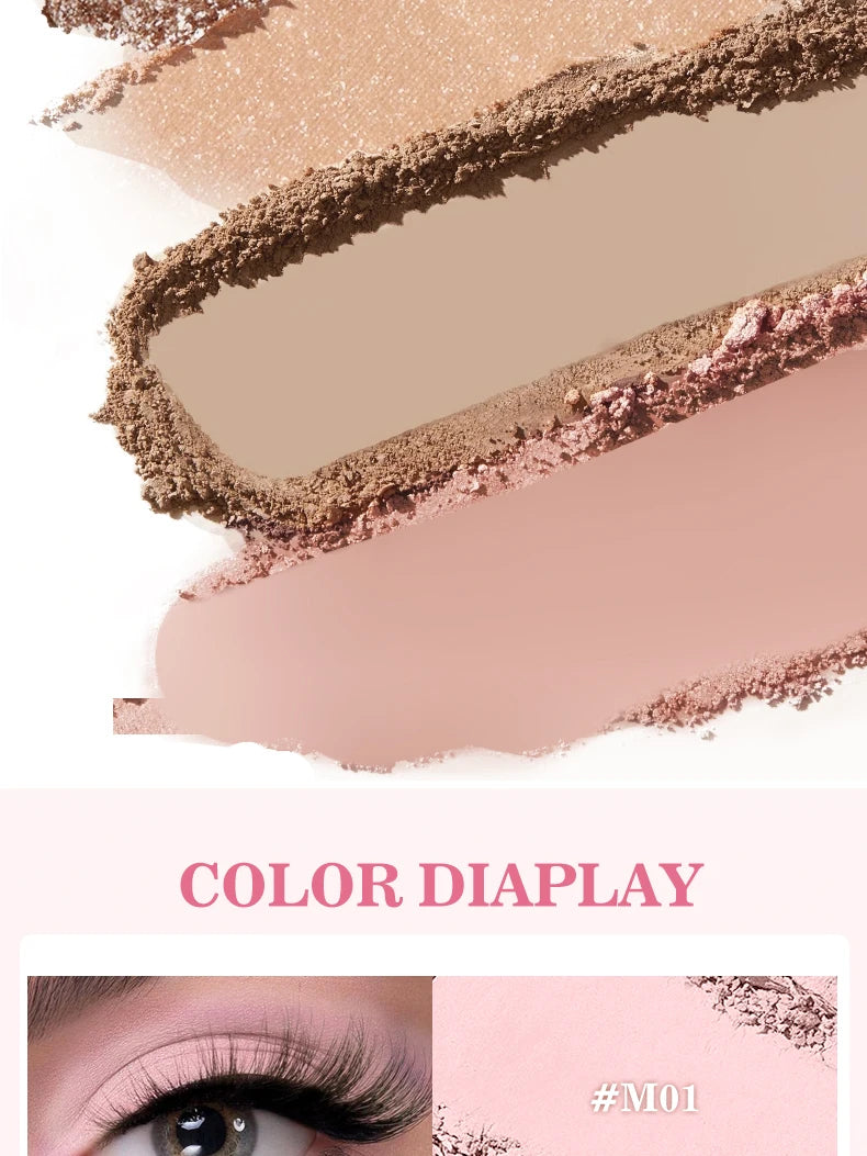 Monochrome Eye Shadow Palette - Sparkly Eye Glitter Makeup, Matte & Shimmer, Long-Lasting, Waterproof, Smudge-Free, High-Pigment