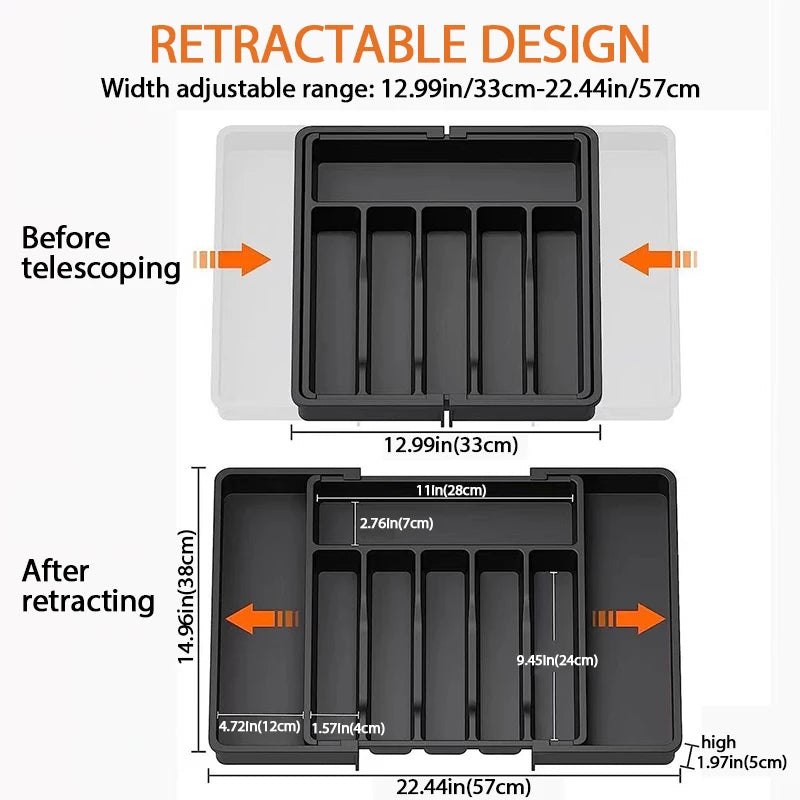 Silverware Organizer Expandable Kitchen Drawer Organizer Adjustable Utensil Organizer Cutlery Drawer Organizer for Forks Knives