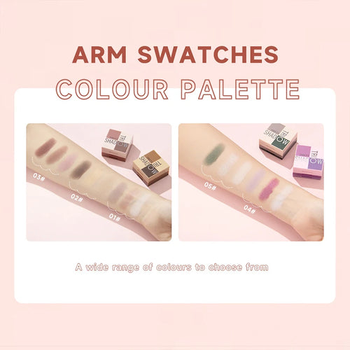 1 piece, three in one eye shadow palette, portable makeup, matte and shiny finish, multi-functional neutral tone, easy to mix
