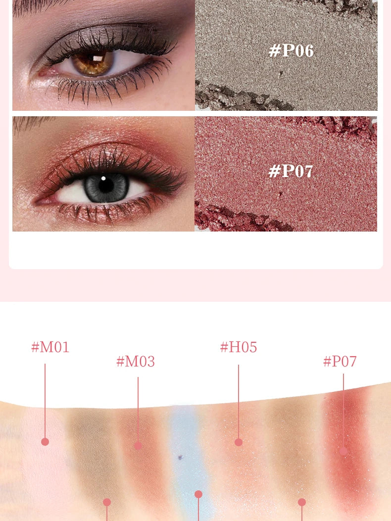Monochrome Eye Shadow Palette - Sparkly Eye Glitter Makeup, Matte & Shimmer, Long-Lasting, Waterproof, Smudge-Free, High-Pigment