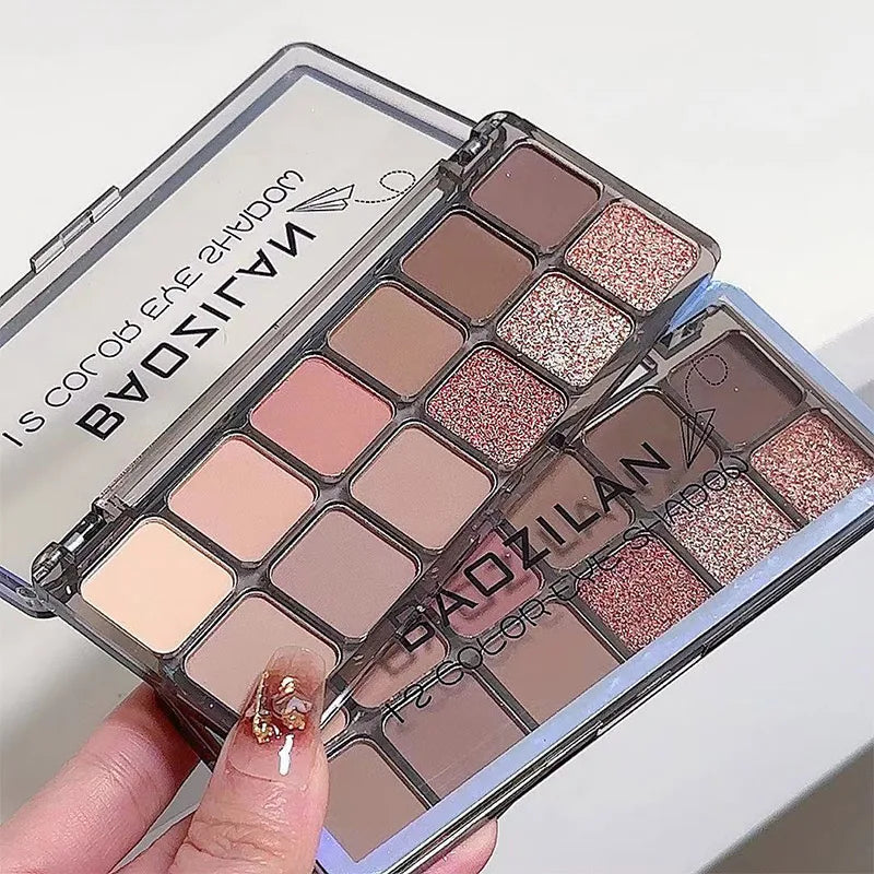 12color Eyeshadow Palette Waterproof Sweatproof Matte Pearlescent Burst Flash Delicate Earth Color Low Saturation Eye Shadow