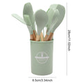 12Pcs Kitchen Utensil Set Heat-Resistant Cookware with Holder Non-Stick Spatula Set Spatula Spoon Brush Whisk Kitchen Supplies