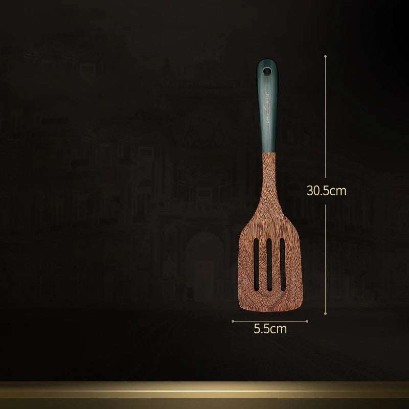 Wooden Cooking Utensils Natural Wenge Wood Non-stick Cookware Spatula Shovel Rice Spoon Kitchen Cooking Tool Kitchen Accessories
