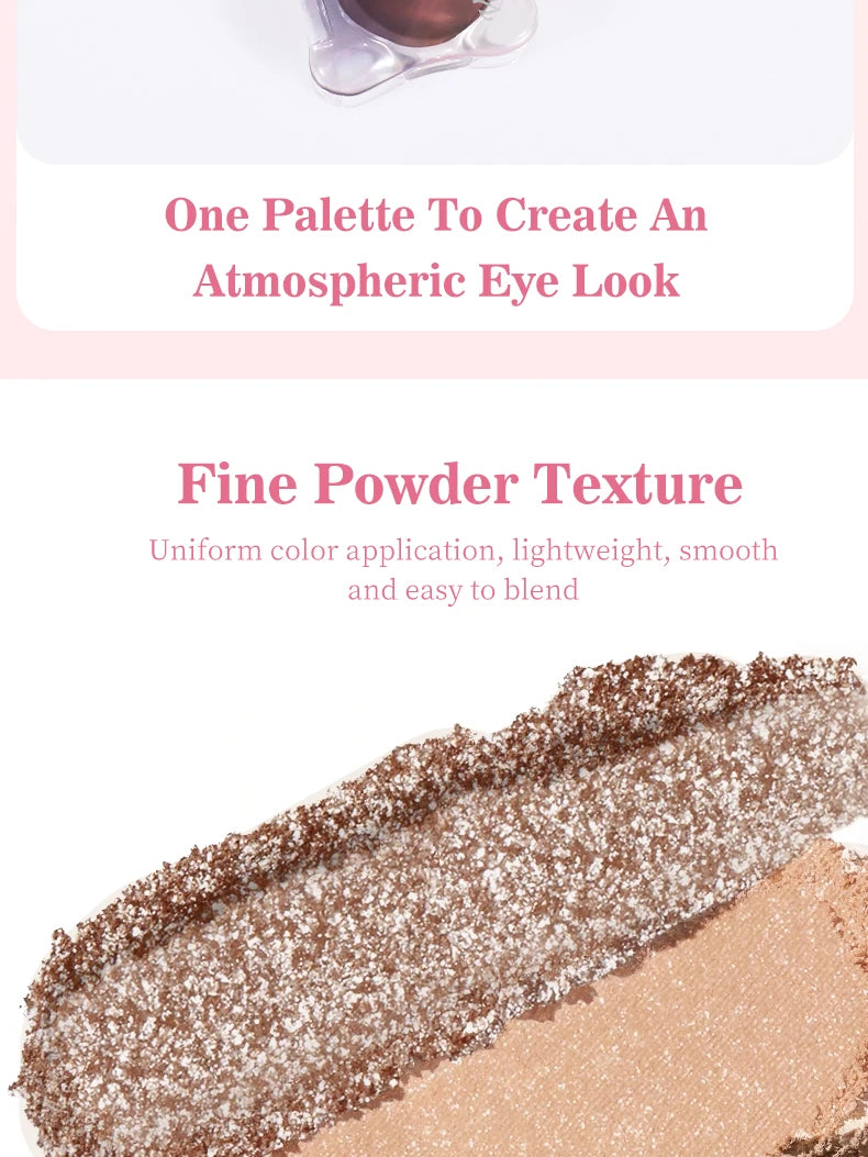 Monochrome Eye Shadow Palette - Sparkly Eye Glitter Makeup, Matte & Shimmer, Long-Lasting, Waterproof, Smudge-Free, High-Pigment