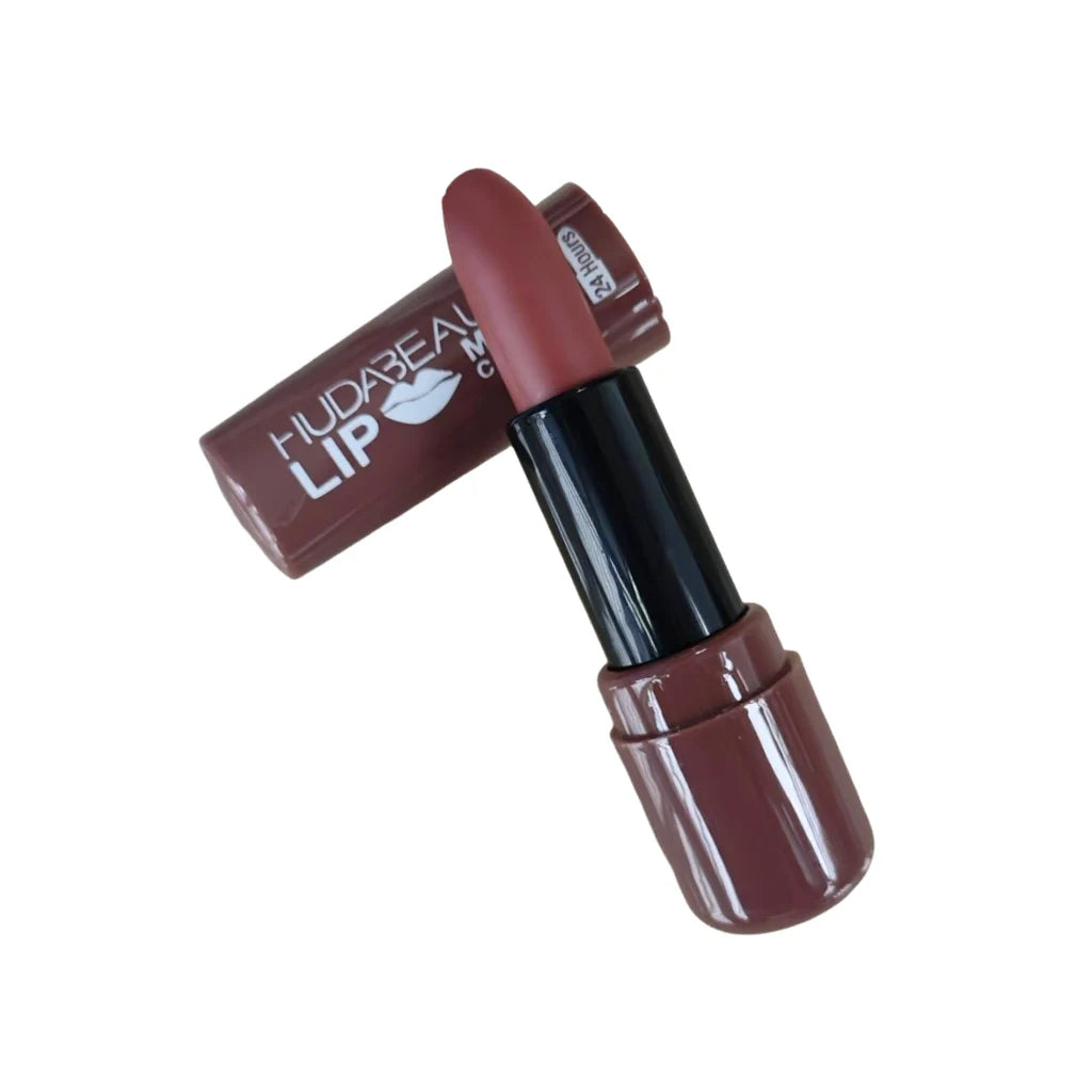 6 colors Lipstick Matte 3.8g Huda Nued Lip Gloss Waterproof Lip Glaze Tint Non-stick Non-Fading Lips Makeup Cosmetic Lip Care