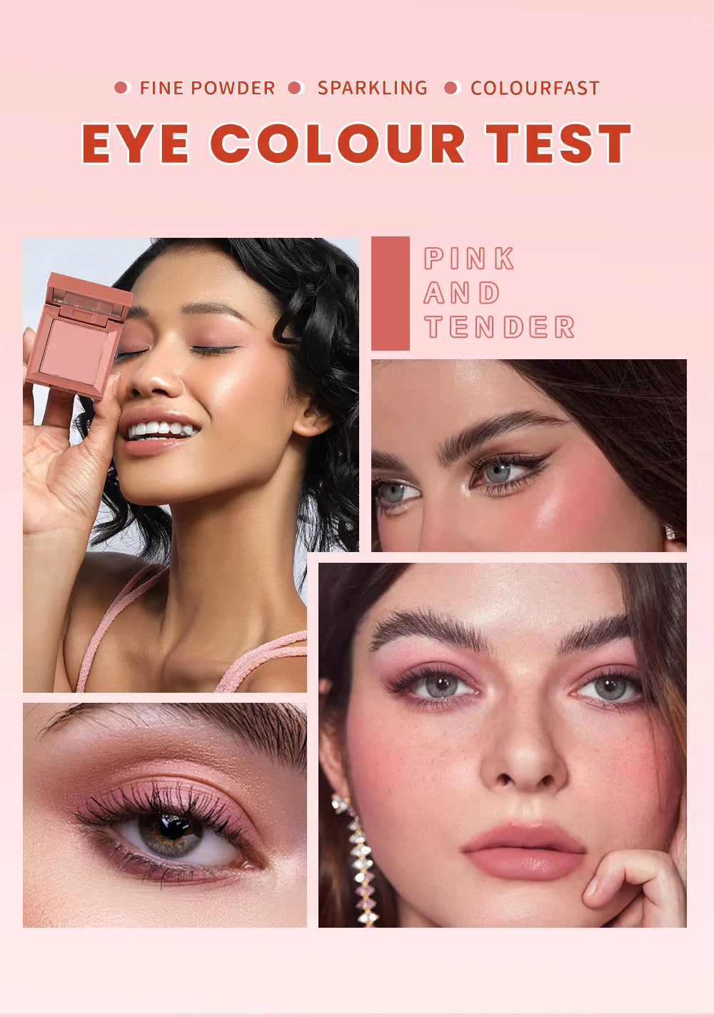 1 piece, three in one eye shadow palette, portable makeup, matte and shiny finish, multi-functional neutral tone, easy to mix