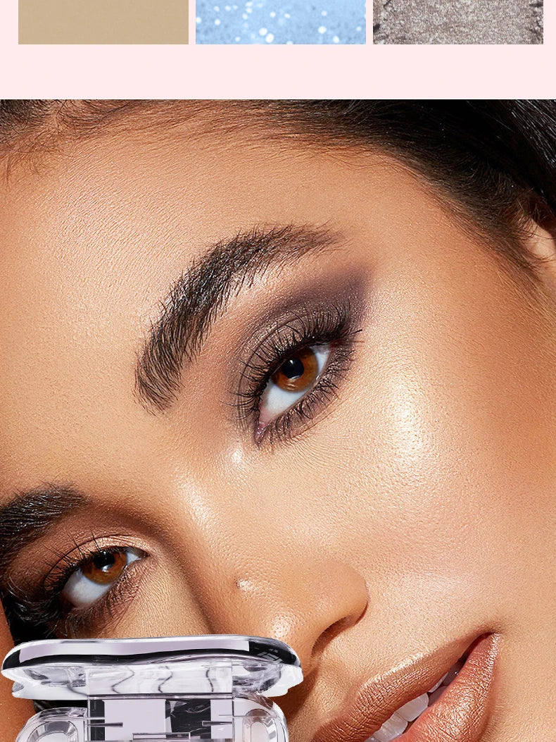 Monochrome Eye Shadow Palette - Sparkly Eye Glitter Makeup, Matte & Shimmer, Long-Lasting, Waterproof, Smudge-Free, High-Pigment