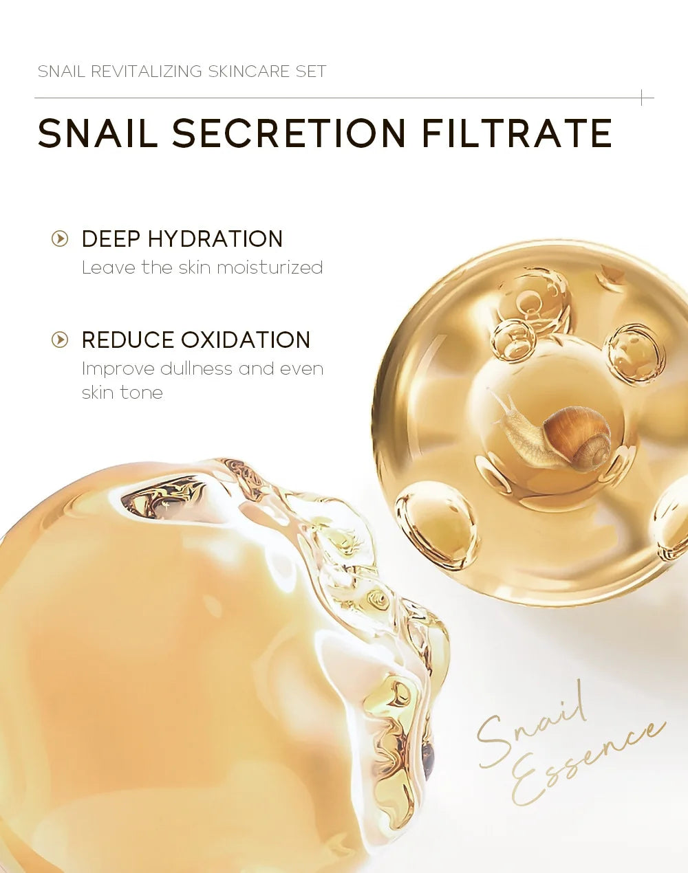 3pcs/set LAIKOU Skin Care Set Vitamin C Sakura Snail Essence Serum & Eye Cream & Face Cream Moisturizer Travel Size Skincare Set