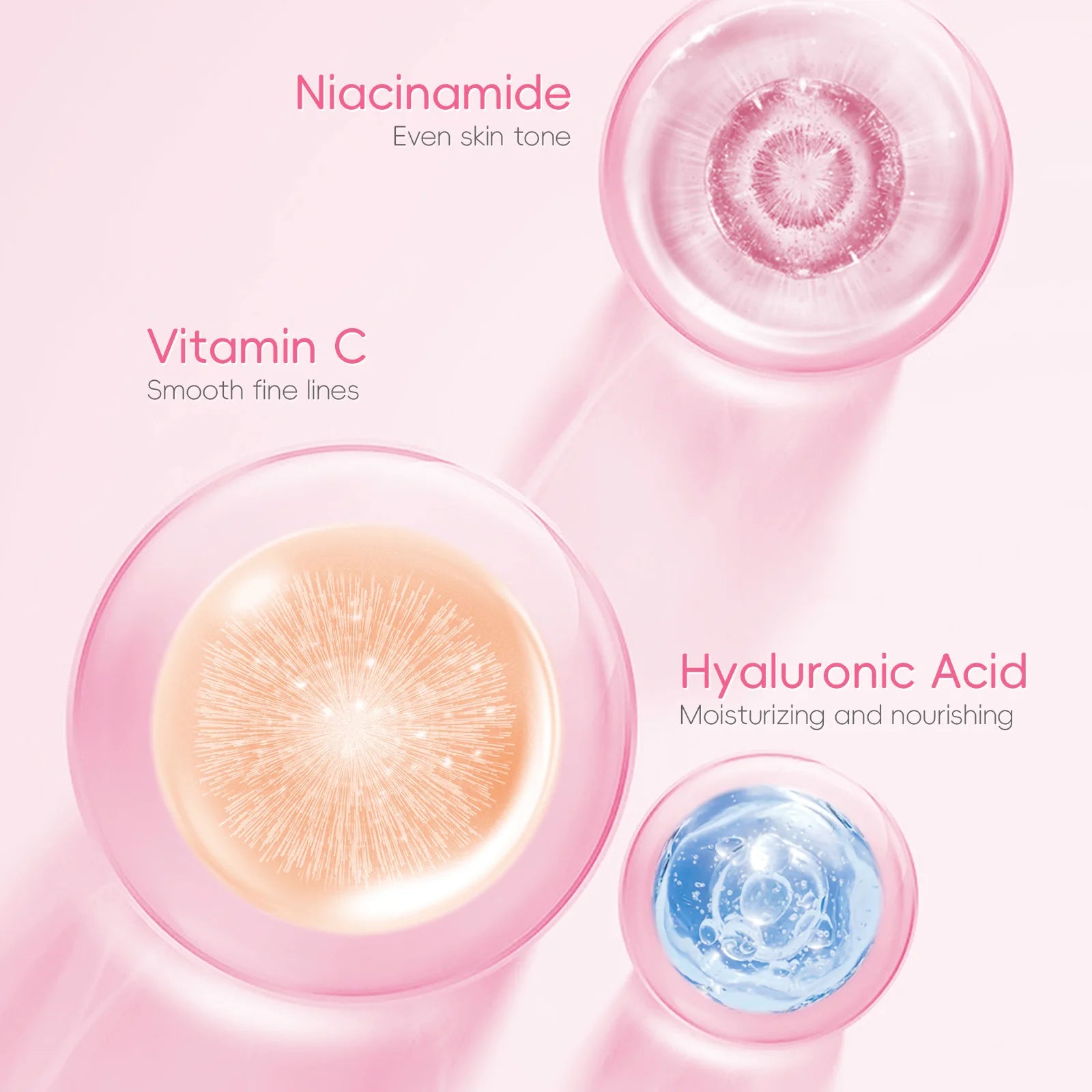 LAIKOU Sakura Eye Serum Roller Massage Hyaluronic Acid Skin Care Eye Bags Cream Moisturizing Dark Circles 15ml